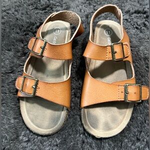 Cat & Jack Tan Double-Buckle Sandals Size 11